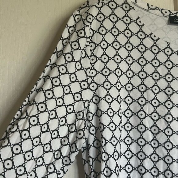 Jones New York Signature graphic  cotton knit zipper shoulder top size XL - Picture 3 of 9